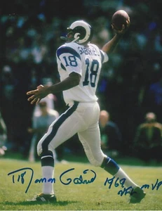 Roman Gabriel Los Angeles Rams 1969 NFL Jugador Más Valioso Acción Firmado 8x10 - Imagen 1 de 1