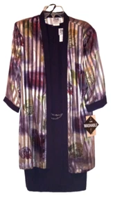 Abito da donna R&M Richards 2 pz nuovo taglia 12P made in USA melanzane esterno - Foto 1 di 7