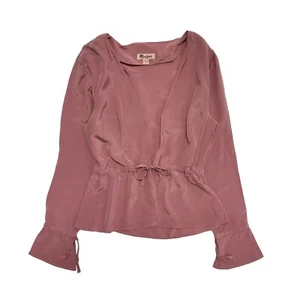 Monsoon Y2K Pink Long Sleeve Tie Front Silk Cardigan Womens UK 12 - Picture 1 of 4