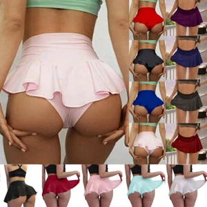 Women Sexy Mini Skirt Pleated Schoolgirl Short Mini Dress Skirts Cosplay Soft US - Picture 1 of 38