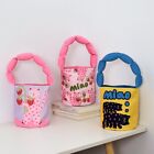 with Cotton Filled Handle Cute Bucket Bag Dacron Lunch Bag Snap Handbags