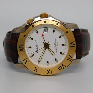 Eddie Bauer Alarm Genuine Leather Quartz Analog Men's Watch for Repairs - Picture 1 of 10