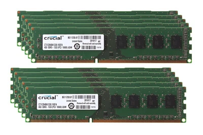 10pcs Crucial 4GB 2Rx8 PC3-10600U DDR3 1333Mhz DIMM RAM Desktop INTEL Memory - Image 1 of 4