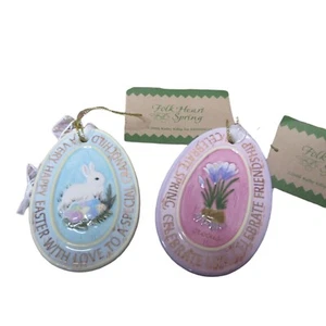 Juego de 2 - Adornos de huevos de Pascua de cerámica - DemDaco - Imagen 1 de 3