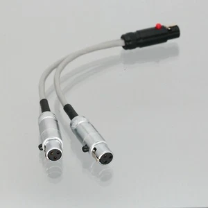 Mini-XLR 3-Pin TA3F to Dual 3Pin small-XLR TA3F 6" L2B2AT 1F2F Balanced Cable - Picture 1 of 3