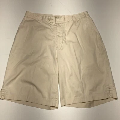 Merona Shorts Womens Size 10 Tan Bermuda Stretch Flat Front Button Tab Closure - Image 1 of 4