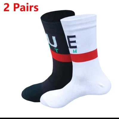 Calzini Ciclismo Bici UE - 2 Paia (Nero e bianco) - Immagine 1 di 3