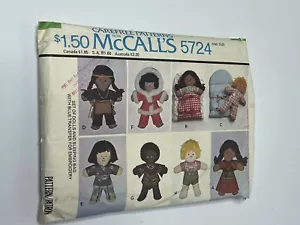 Multicultural Dolls Vintage 70s Pattern CUT m5724 Teddy Bear Cut Fabric Included - Picture 1 of 4