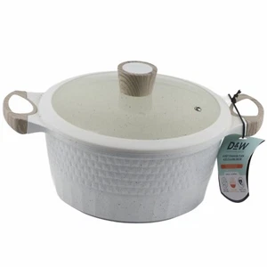 D&W Deane & White 9.5" Casserole Pan Pot Lid All Stovetops White with Speckles - Picture 1 of 2