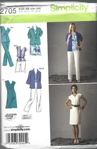 Plus Size Simplicity Pattern #2705-Women's Dress/Top-Pants/Shorts-Jacket 20W-28W - Picture 1 of 1