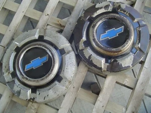 2 VINTAGE GMC JIMMY CHEVROLET PICKUP TRUCK BLAZER HUBCAPS WHEEL COVERS 1/2 TON - Picture 1 of 11