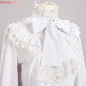 Victorian Blouse Women Gothic Lolits Dress Shirts Retro Long Sleeve Ruffled Tops - Picture 1 of 19