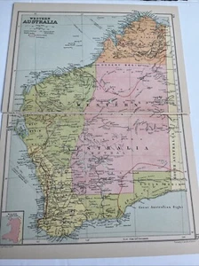 1930: Map Of Western Australia PA #124/125 Print Steamer Railway Vintage A - Picture 1 of 5