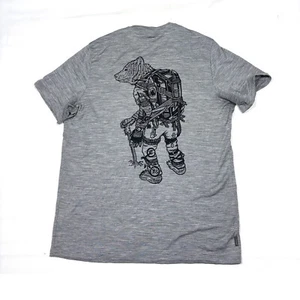 Icebreaker Tech Lite Gris Lana Merino Zachary Snyder Oso Gráfico Camiseta Para Hombres L - Imagen 1 de 9
