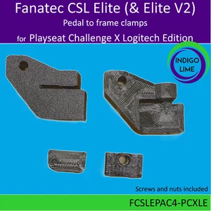 Abrazaderas de pedal para Fanatec CSL Elite (y Elite V2) en Playseat Challenge X - Imagen 1 de 3