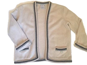 Makellose 100% Kaschmir CHANEL offene Strickjacke Pullover Jacke elfenbeinfarben Zipfel M 38 - Bild 1 von 7