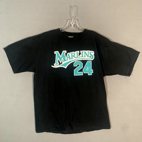 Florida Marlins Mens T-Shirt Miguel Cabrera 24 Size XL Black MLB Baseball Cover