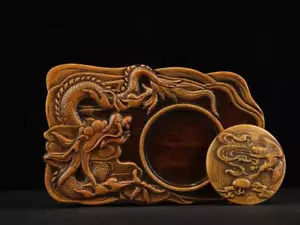 Chinese Rosewood Handmade Exquisite Dragon Inkstone 3735 - Picture 1 of 9