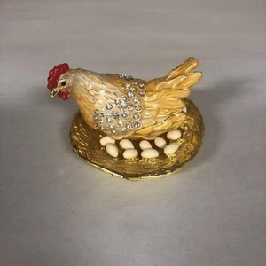 Cherished Treasurss Collezione Gioielli Gallina con Uova Portagioie Cerniera. (87) - Foto 1 di 10