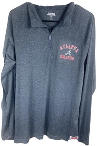 Atlanta Braves Stitches Team Raglan Quarter-Zip Pullover Sz M NWT MSRP $69 - Picture 1 of 9