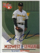 Matt Chico auto 2004 South Bend Silver Hawks card bb #3195
