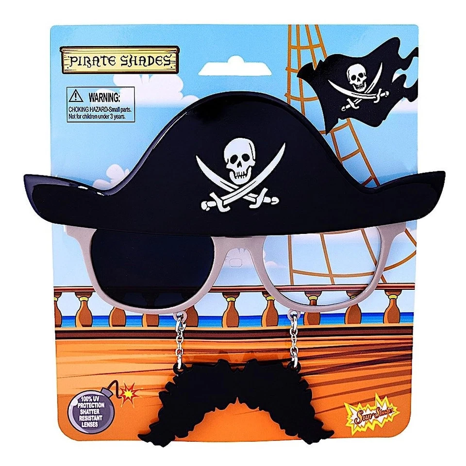 Pirata Sunstaches con Bigote Caribe Vestido Elegante Halloween Disfraz Accesorio Foto 1 de 1