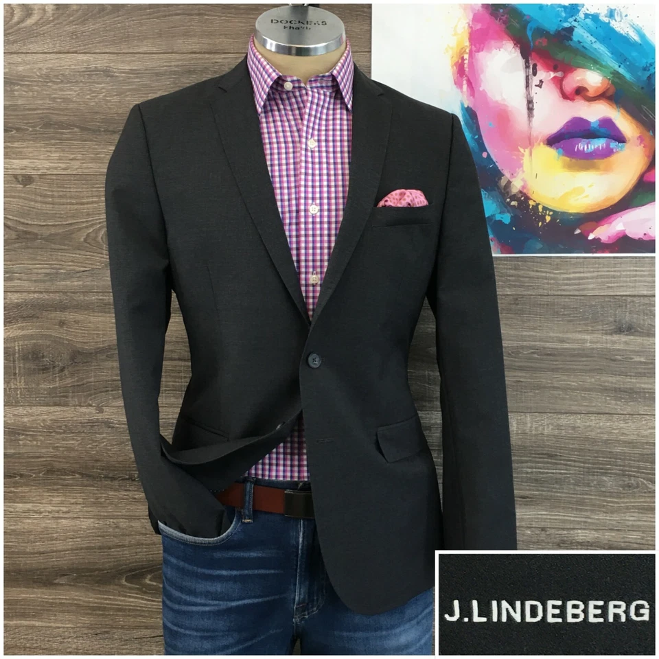 J Lindeberg Hombres Blazer Abrigo Deportivo Dos Botones Chaqueta Informal Talla 40R Traje de Lana Foto 1 de 4