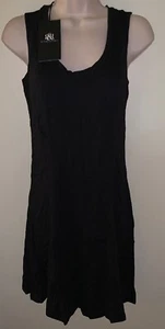 ROCK & REPUBLIC Women's Macrame Back A-Line Sleeveless Dress BLACK TIE S NEW Tag - Picture 1 of 12