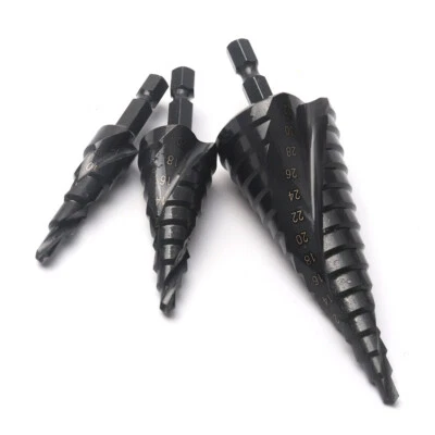 Nitride Coated Spiral Step Hex Shank Drill Bit Step Core Hole Cutter Power Tools - Image 1 of 4