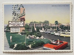 Vintage Sands Hotel Casino Postcard Sammy Davis 1960 Will Mastin Trio Rat Pack - Picture 1 of 2