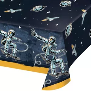 Space Skateboarder Paper Tablecloth 54" x 102" Space Tableware Decoration - Picture 1 of 1