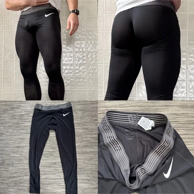 Calça de compressão Nike masculina preta XL. Equipamento de ginástica Jock em excelente estado usado. Opção de compra/oferta. - Imagem 1 de 4