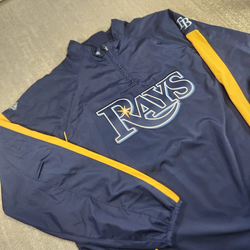 Tampa Bay Rays Coachs Jacket Men XL Majestic Cool Base Pullover Sideline MLB  - Image 1 of 4