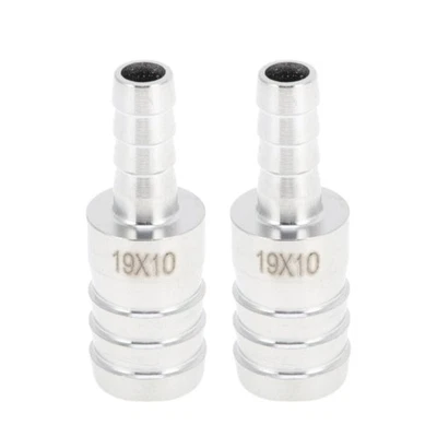 Barb Conn Acero Inox 304 3/4"x25/64" Reductor 2pz Plateado para Aire/Agua/Aceite - Imagen 1 de 4