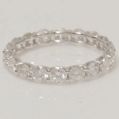 1.69 Ct Natural Diamonds Eternity Band Ring 14K Gold Stackable Certified Jewelry - Image 1 of 4