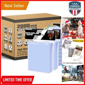 2000 Card Sleeves Top Loaders for Trading Cards, Clear, Protectors, Fits Sports - Imagen 1 de 9