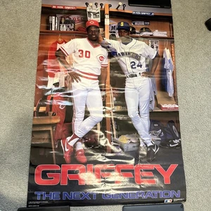 KEN GRIFFEY JR & SR - THE NEXT GENERATION 1989 VINTAGE COSTACOS BROS POSTER HOF - Picture 1 of 7