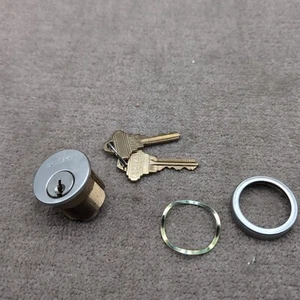Schlage Assa Abloy Door Mortise Cylinder Lock Keyway Silver With Keys - Picture 1 of 5