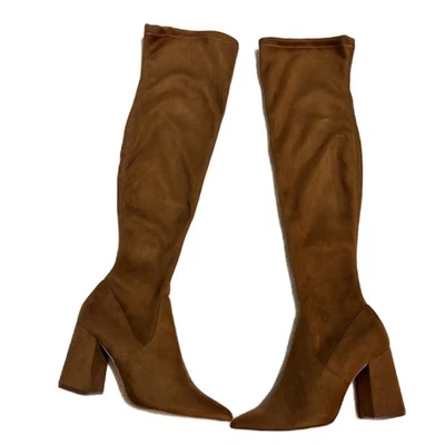 Steve Madden Women’s Jacoby Heel Boots Tall Over The Knee Brown Suede size 9 - Image 1 of 4