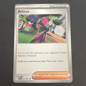 Atticus 077/091 Sv: Paldean Fates Regular Pokémon TCG 2024 - Picture 1 of 2