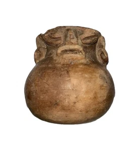 "Florero miniatura antiguo hecho a mano de cerámica latinoamericana de 3""" - Imagen 1 de 7