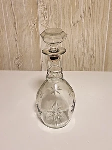Vintage Atomic Starburst Glass Liquor Decanter Bottle W/Stopper 1950 Mid Century - Picture 1 of 4