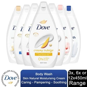 Dove Body Wash Moisturising Cream Caring/Pampering/Soothing 3x, 6x or 12x, 450ml - Picture 1 of 219
