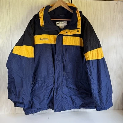 Vintage Columbia Men’s Ski Snowboard Jacket XXL Blue Yellow Full Zip Hooded 90s - Image 1 of 4