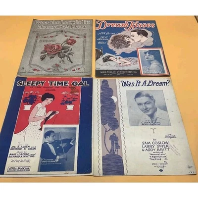 4 Partituras De Colección - Temas Románticos y Soñadores, "Dream Kisses", "Sleepy Time Foto 1 de 4
