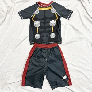Marvel Avengers Thor Rash Guard and Swim Trunks Boy’s 8 - Picture 1 of 4