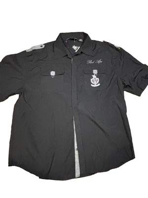 Red Ape Shirt Mens 3XL Black Short Sleeve Button Up New with Tags Military Style - Image 1 of 4