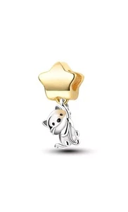 Charm Anhänger für Pandora Armband 925 Silber Sterling Kletternde Katze Stern - Bild 1 von 1