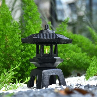 Sungmor Cast Iron Candle Lantern Japanese Pagoda Lantern, Vintage Indoor Outdoor - Image 1 of 4