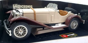Burago 1/18 Scale Diecast 3009 - Mercedes Benz SSK 1928 - Cream/Brown - Picture 1 of 5